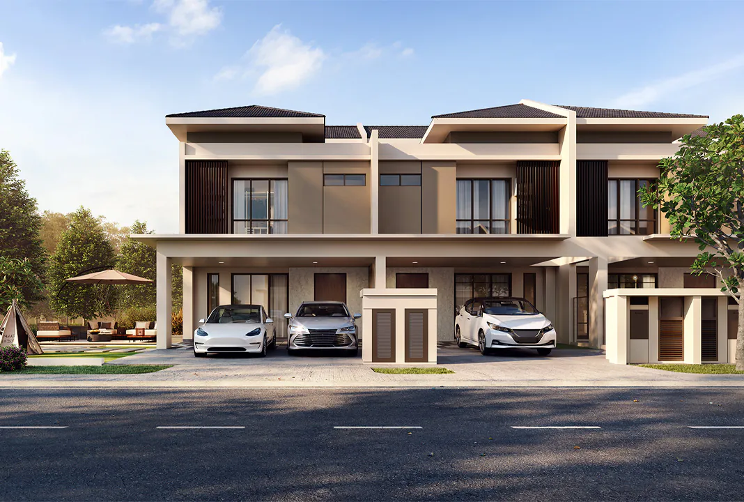 Aurora II double-storey terrace frontage (artist's impression)
